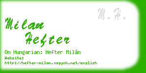 milan hefter business card